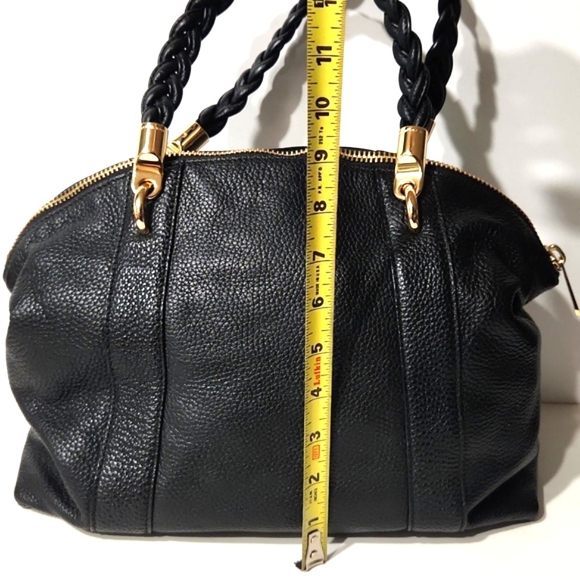 Michael Kors Naomi Black Pebbled Leather Large Bowling Satchel Like New!! - Picture 10 of 16